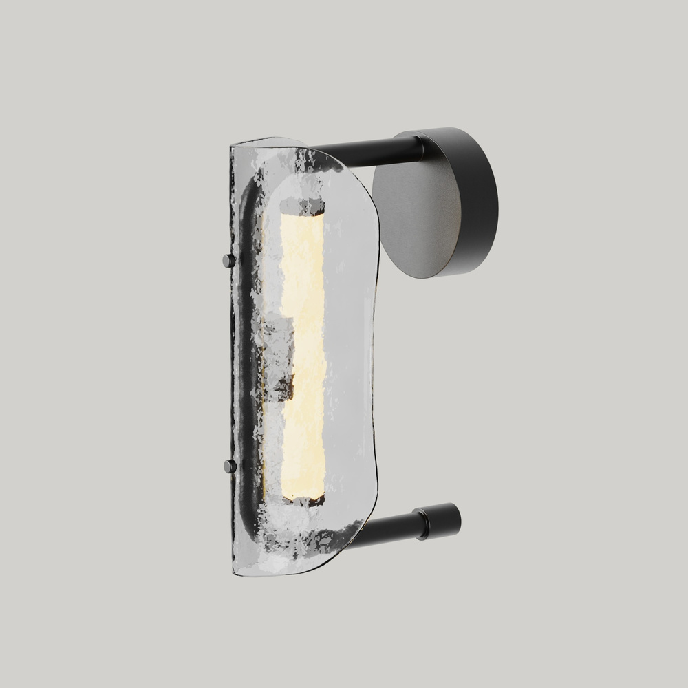 Aromas :: Lampa ścienna / kinkiet Lida rozm. S wys. 31 cm transparentne szkło / czarny metal