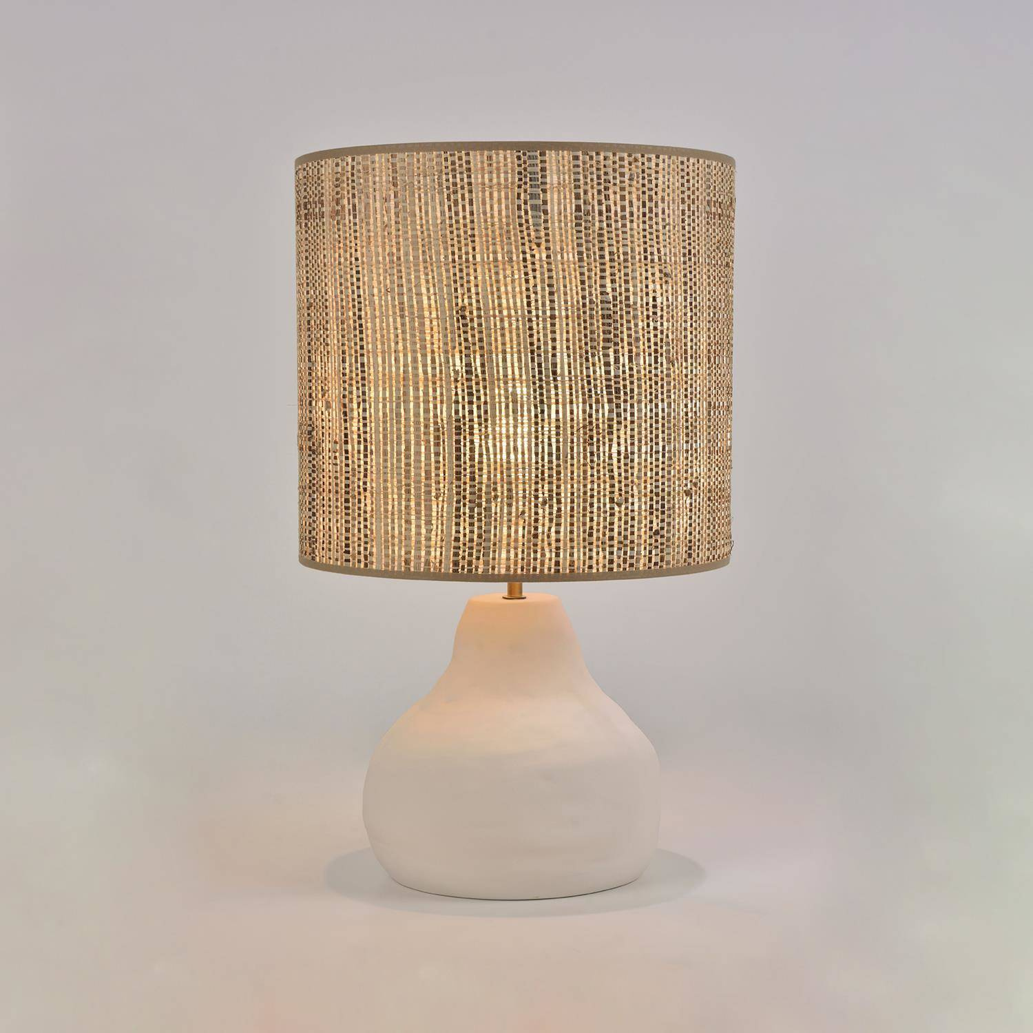 Market Set :: Table lamp Portinatx white-brown H: 58 cm