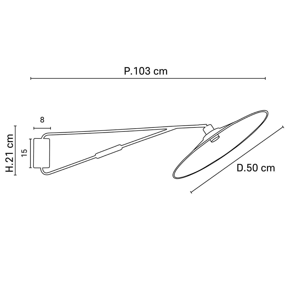 Market Set :: Wandlampe aus Metall Gatsby Tiefe 103 cm grün