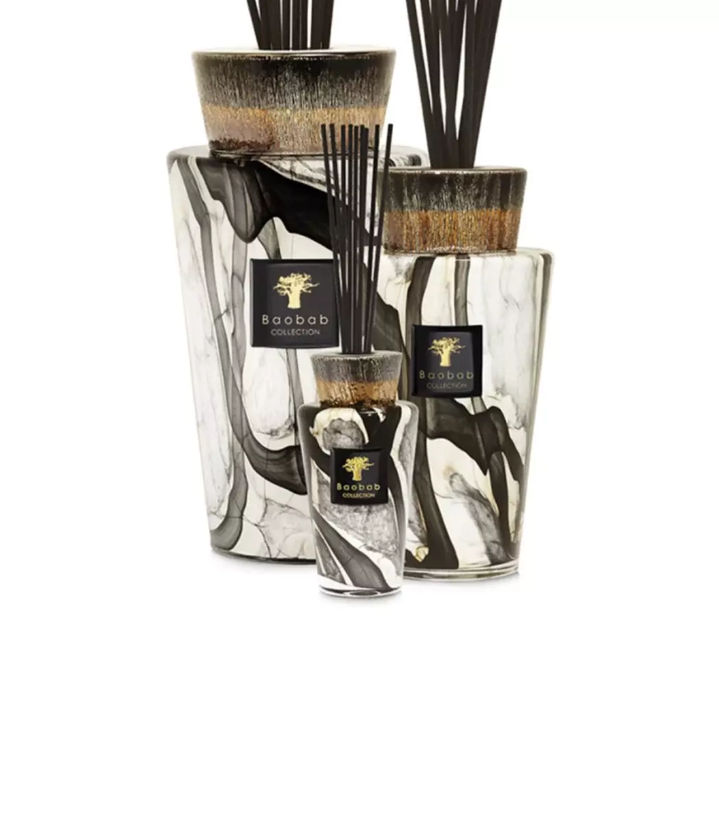 Baobab :: Luxus-Totemsteine, Marmor, Leder/Rose/Pflaumenduft