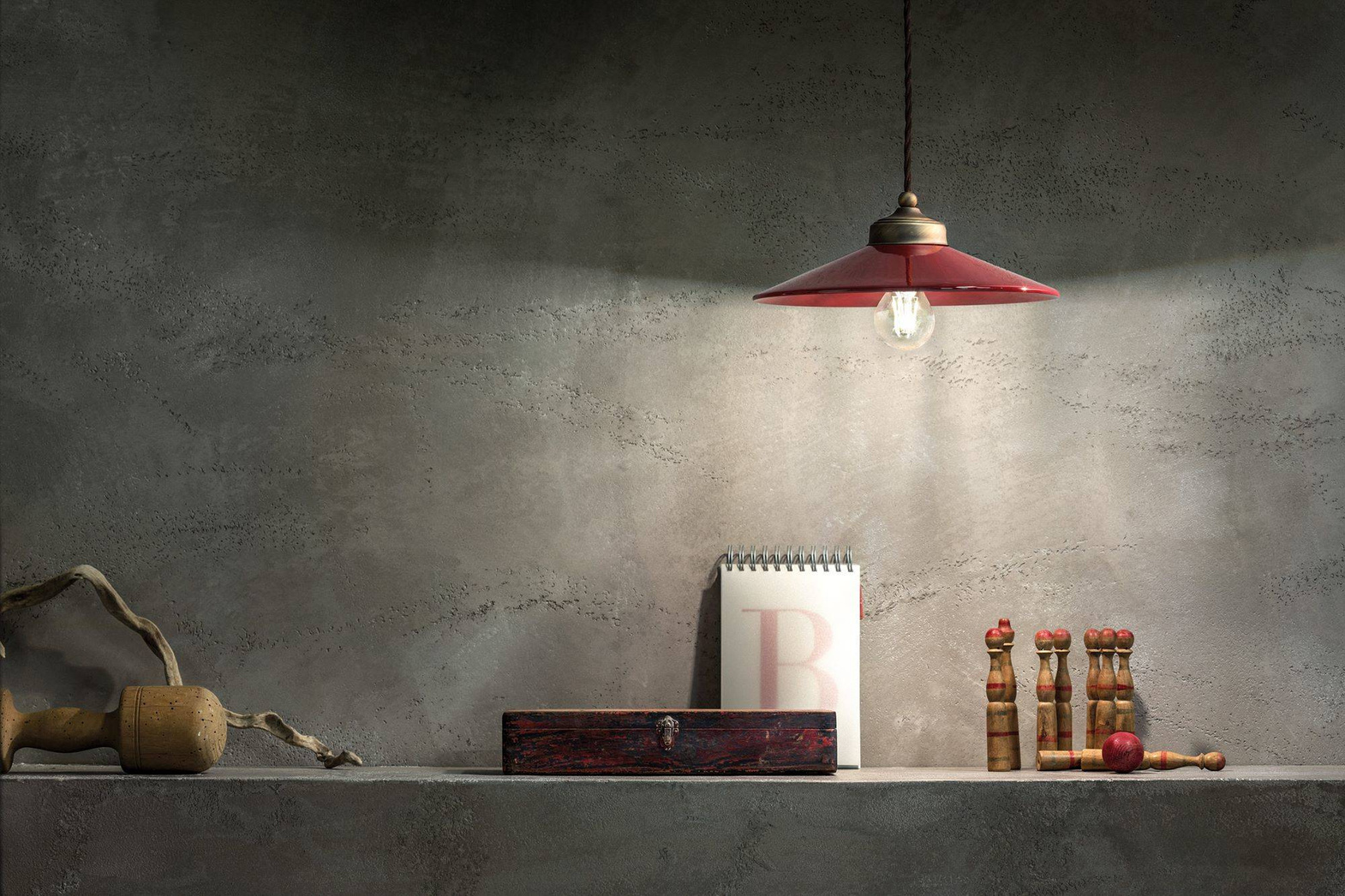 Ferroluce :: B&W black and white pendant lamp, diameter 30 cm