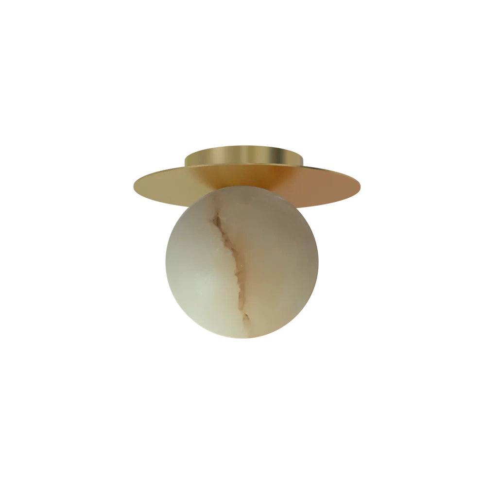 Robin :: Royal Disc ceiling lamp, alabaster gold, diameter 15 cm