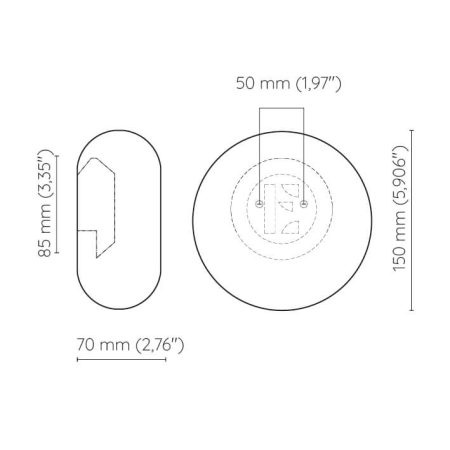 Embassy Interiors :: Lampa ścienna / kinkiet Alkione śr. 15 cm biały alabaster