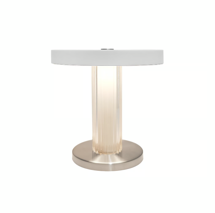 Design For The People :: Trezzi portable table lamp, height 21.9 cm, white / transparent
