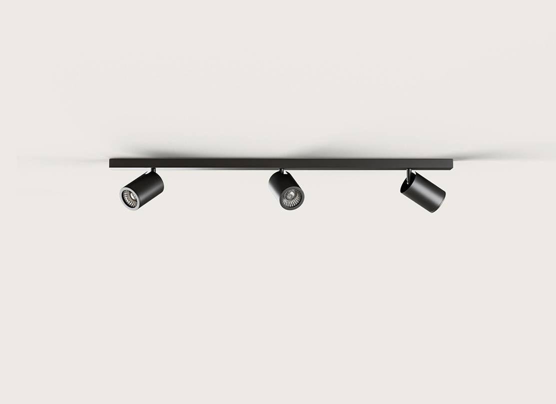 Aromas :: Noon ceiling lamp, 3 spotlights, width 80 cm, black