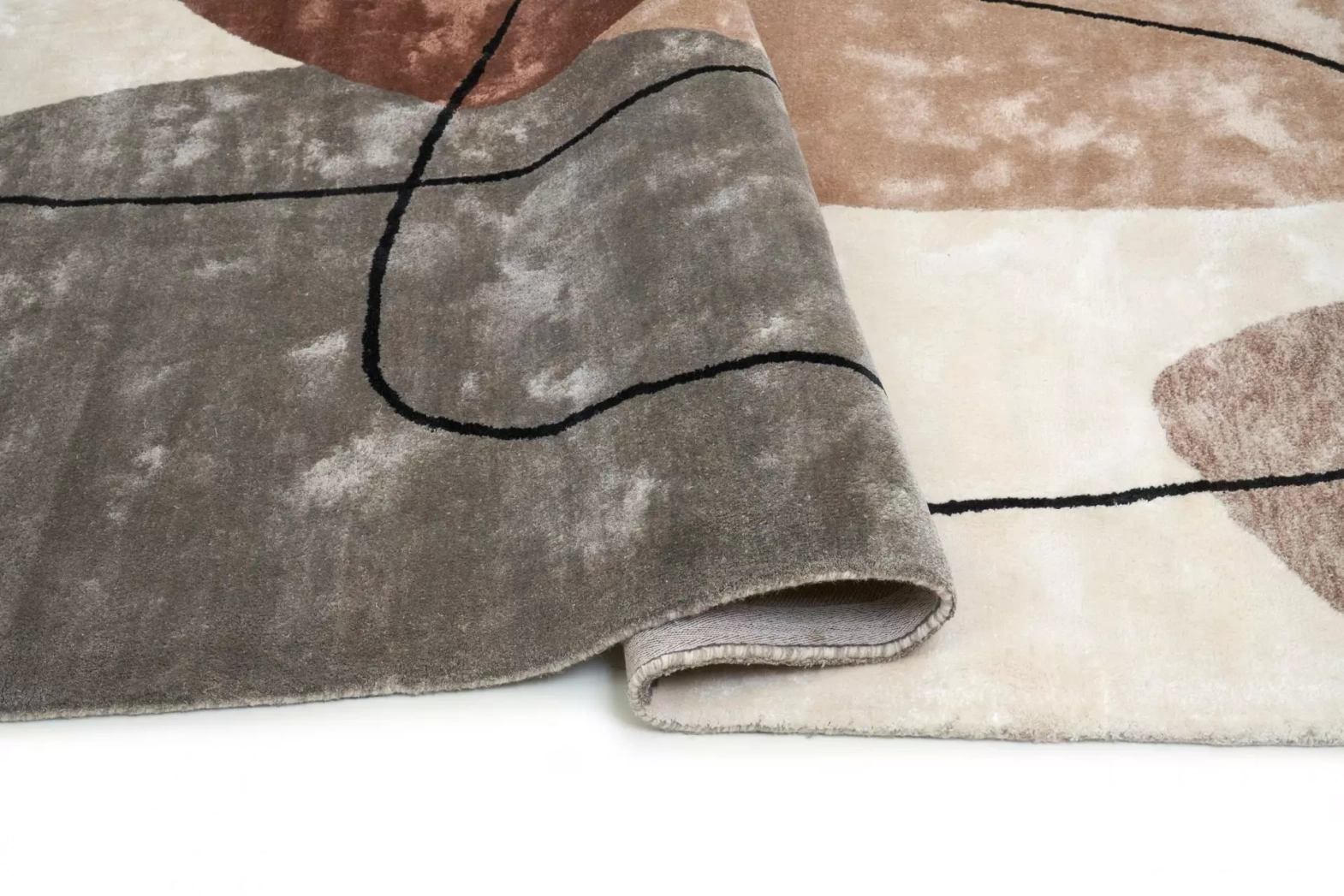 Carpet Decor :: Teppich von viskose Tamaris Sand handgefertigt grau