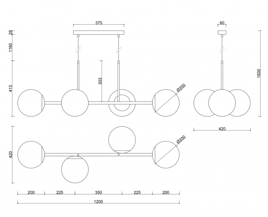 Ummo :: KOP E ceiling lamp black, height 41 cm, IP44