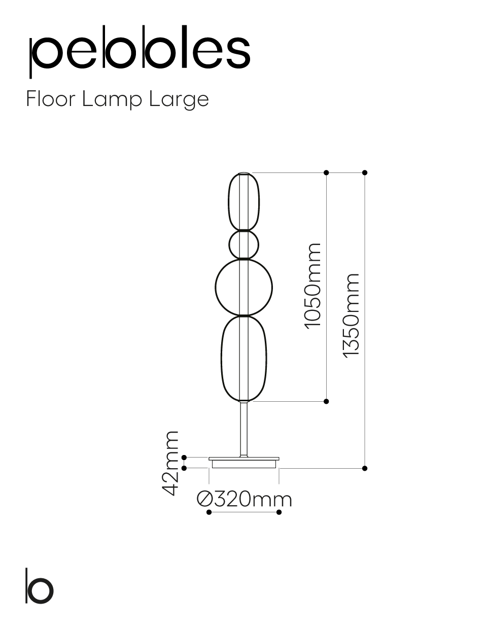 Bomma :: Pebbles L floor lamp, height 135 cm, multicolor configuration 5