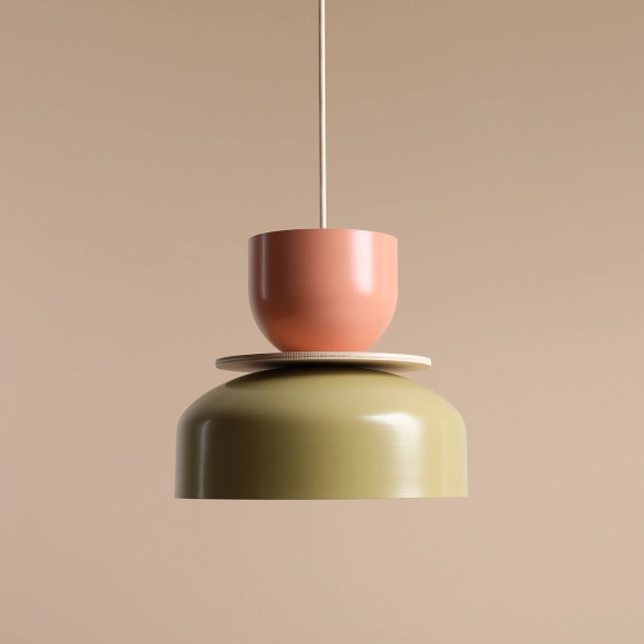Artera :: Uto coral-olive pendant lamp, diameter 30 cm