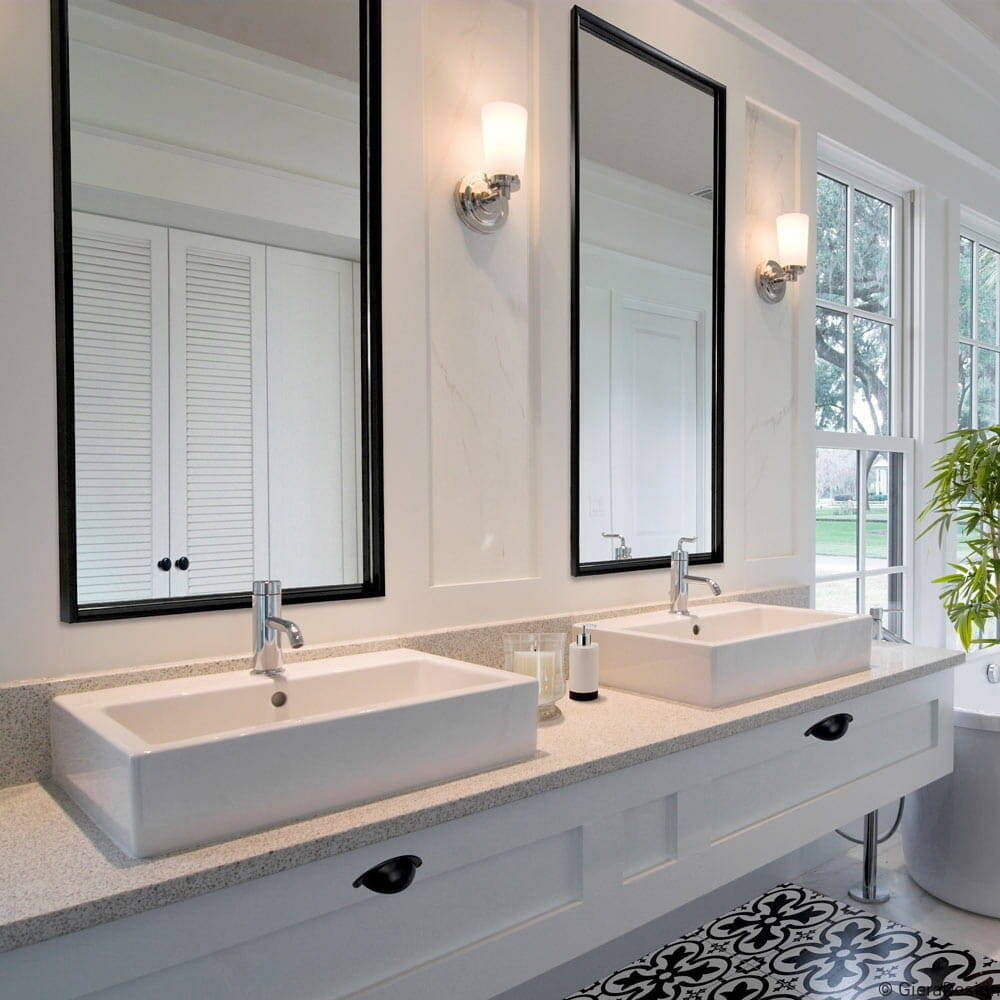 GieraDesign :: Verte rechteckiger Spiegel schwarz 50x80 cm für das Badezimmer