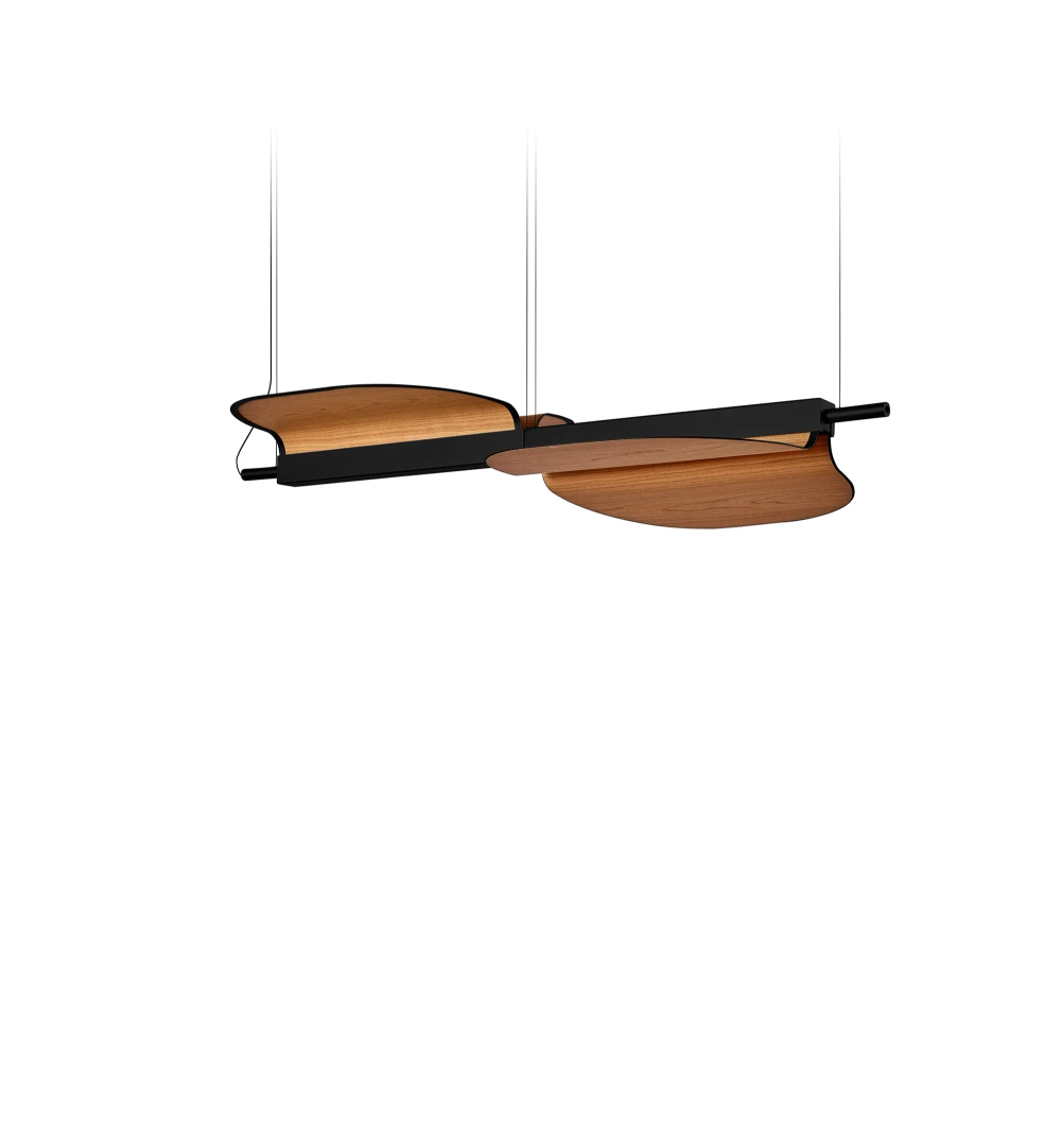 LZF :: Omma 2 Leaves hanging lamp, natural brown veneer