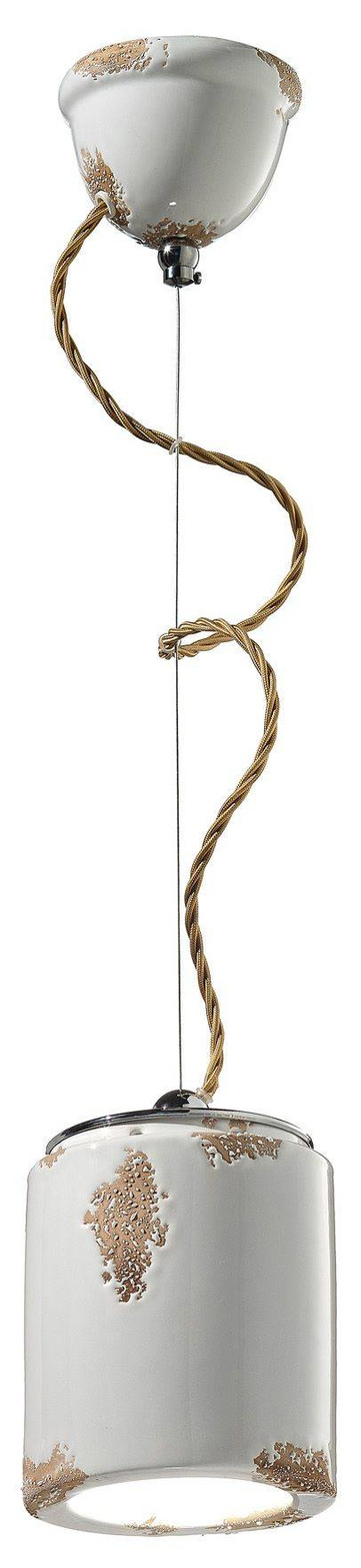 Ferroluce :: Vintage-Pendelleuchte in Weiß, Durchmesser 12,5 cm