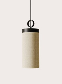 Aromen :: Nooi Hängelampe mit Leinenschirm, vertikal, Durchmesser 14 cm, beige