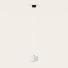 Aromas :: Lampa wisząca Cubic biały klosz / złoty metal