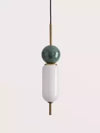 Aromas :: Anet hanging lamp, gold with green marble