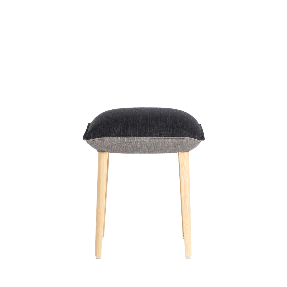 Mobitec :: Upholstered stool Soft C32, height 50 cm, gray, wooden legs