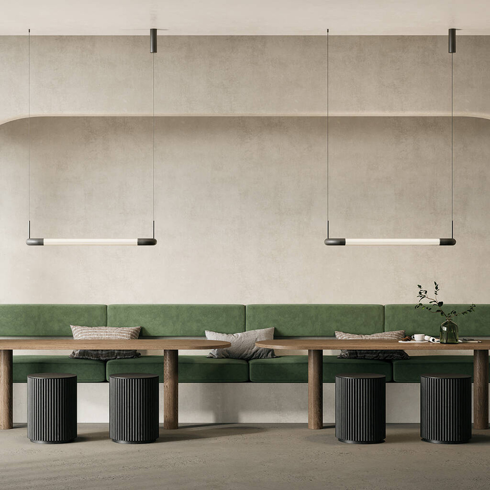 Aromas :: Iman oval hanging lamp, width 112 cm, black