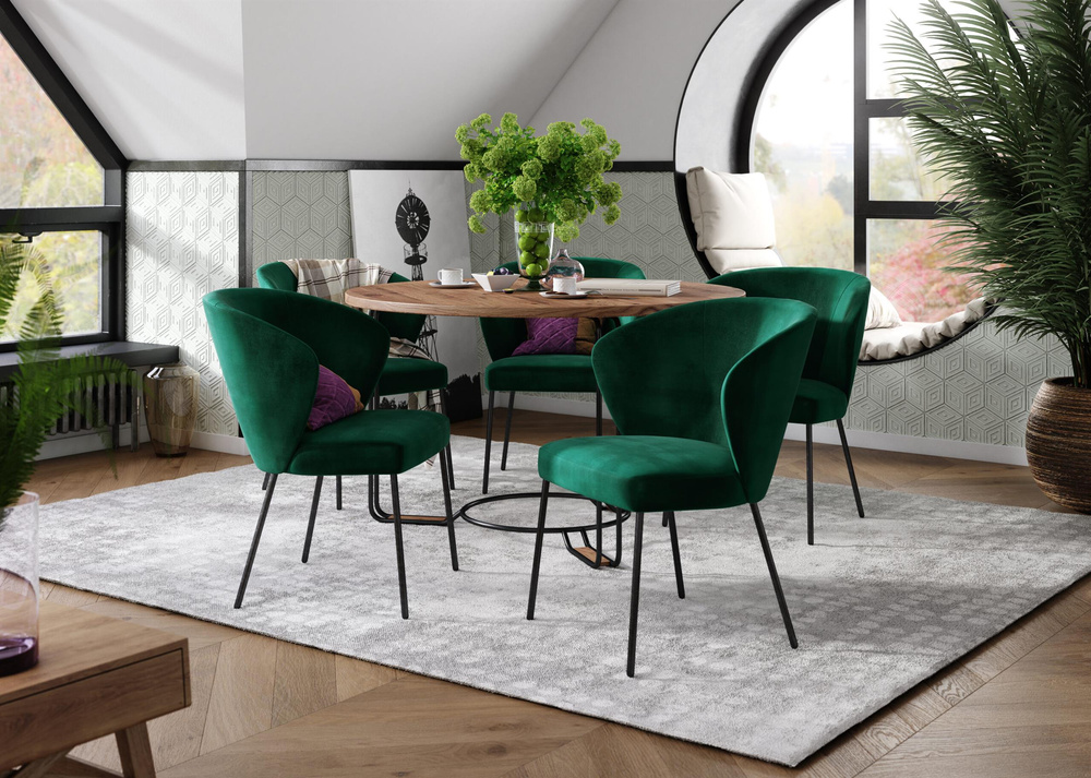 Claudie :: Stella upholstered chair, metal legs, color to choose, width 55 cm