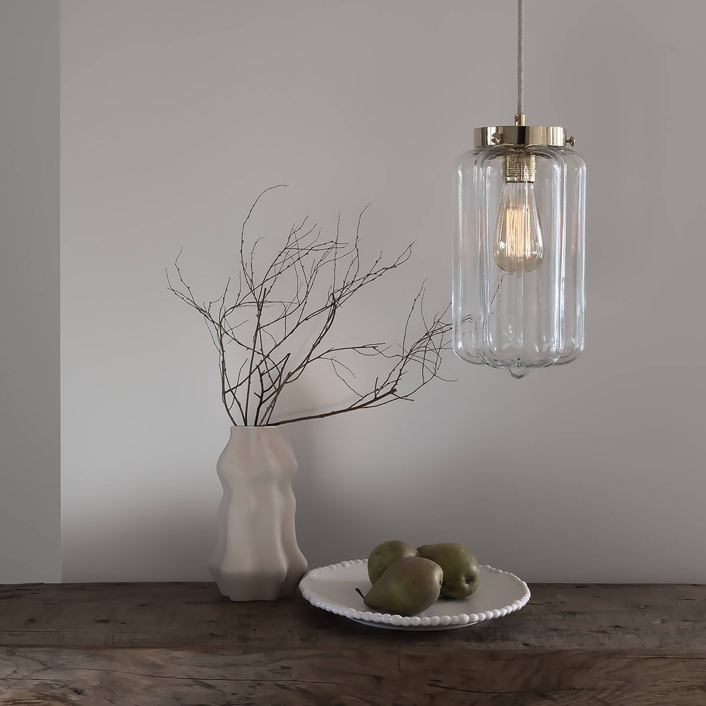 Embassy Interiors :: Szklana lampa wisząca Deco transparentna śr. 14,5 cm