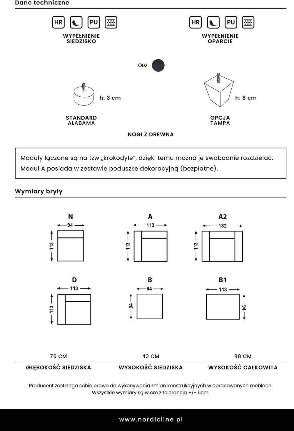 Nordic Line :: Lazy upholstered sofa orange 320x88x113 cm