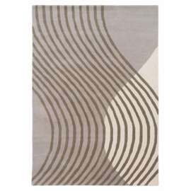 Carpet Decor :: Wave rug, beige and gray, handmade wool and viscose