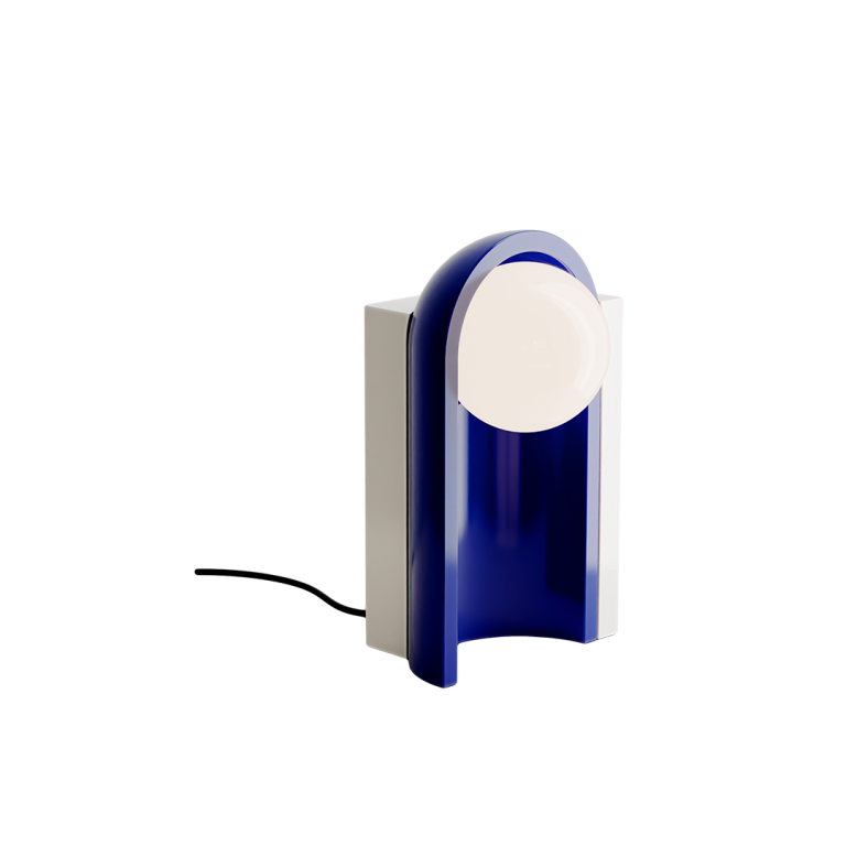 Ferroluce :: Lampa stołowa Cleo wys. 42 cm niebiesko-kremowa