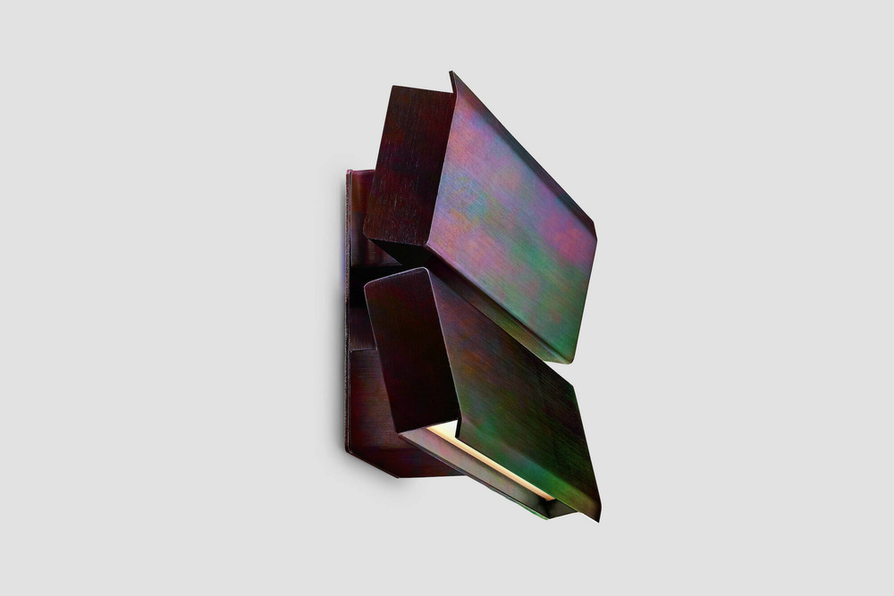 Anour :: Papilio Double wall lamp / sconce, width 17 cm, dark opal chrome