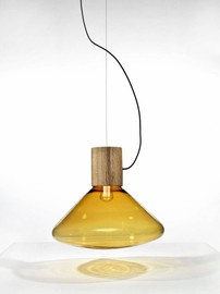 Brokis :: Muffins Wood Hängelampe, 47 cm, bernsteinfarben