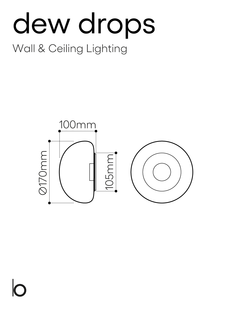 Bomma :: Dew Drops M wall/ceiling lamp, diameter 17 cm, transparent