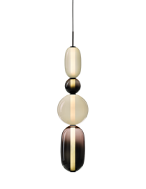 Bomma :: Hanging lamp Pebbles transparent black H: 118,2 cm