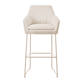 Mobitec :: Saga C28 upholstered bar stool / stool, height 114 cm, gray, with armrests, metal legs