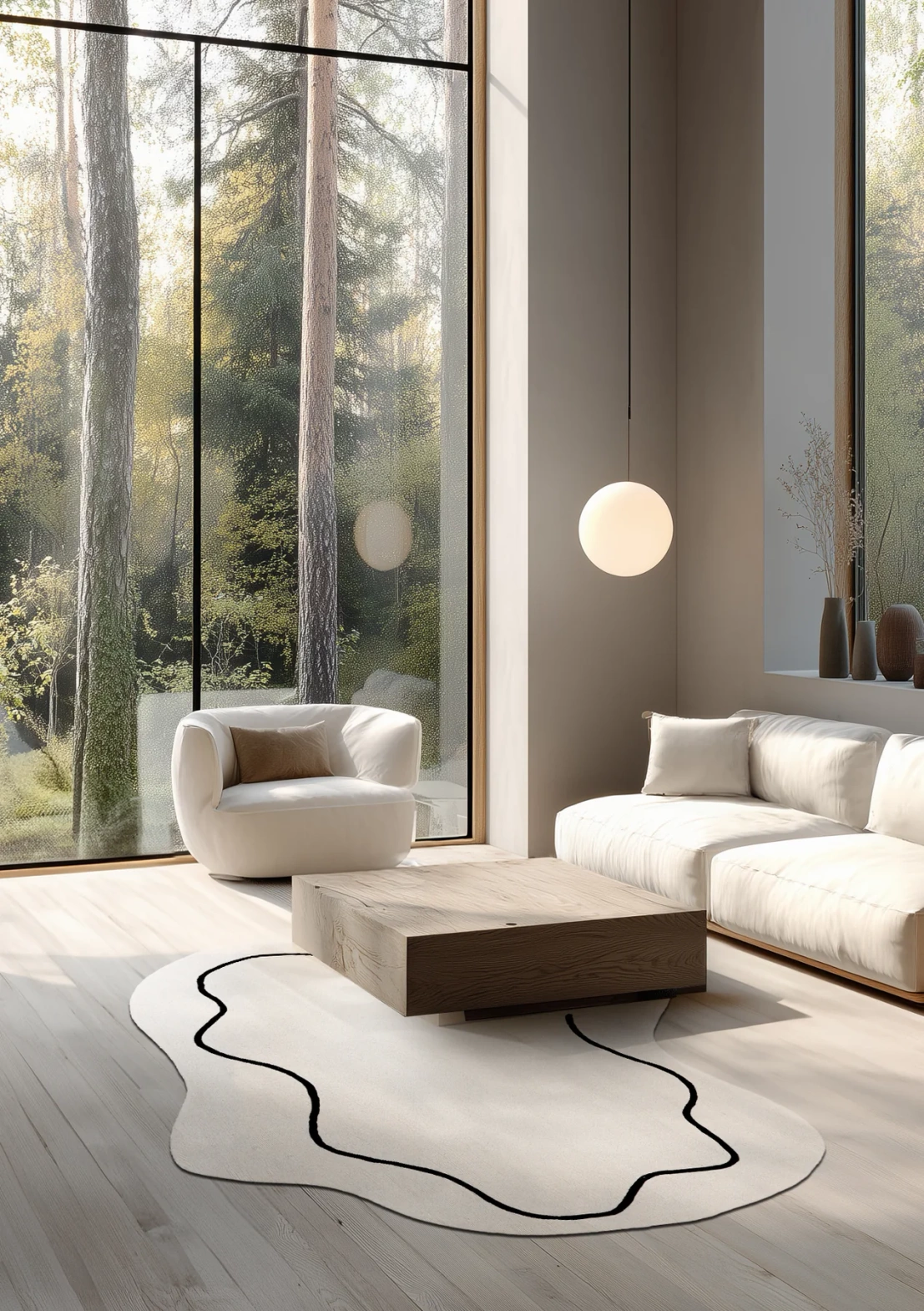 Carpet Decor :: Dywan Loop Ivory asymetryczny 100% wełna kremowy ręcznie wykonany