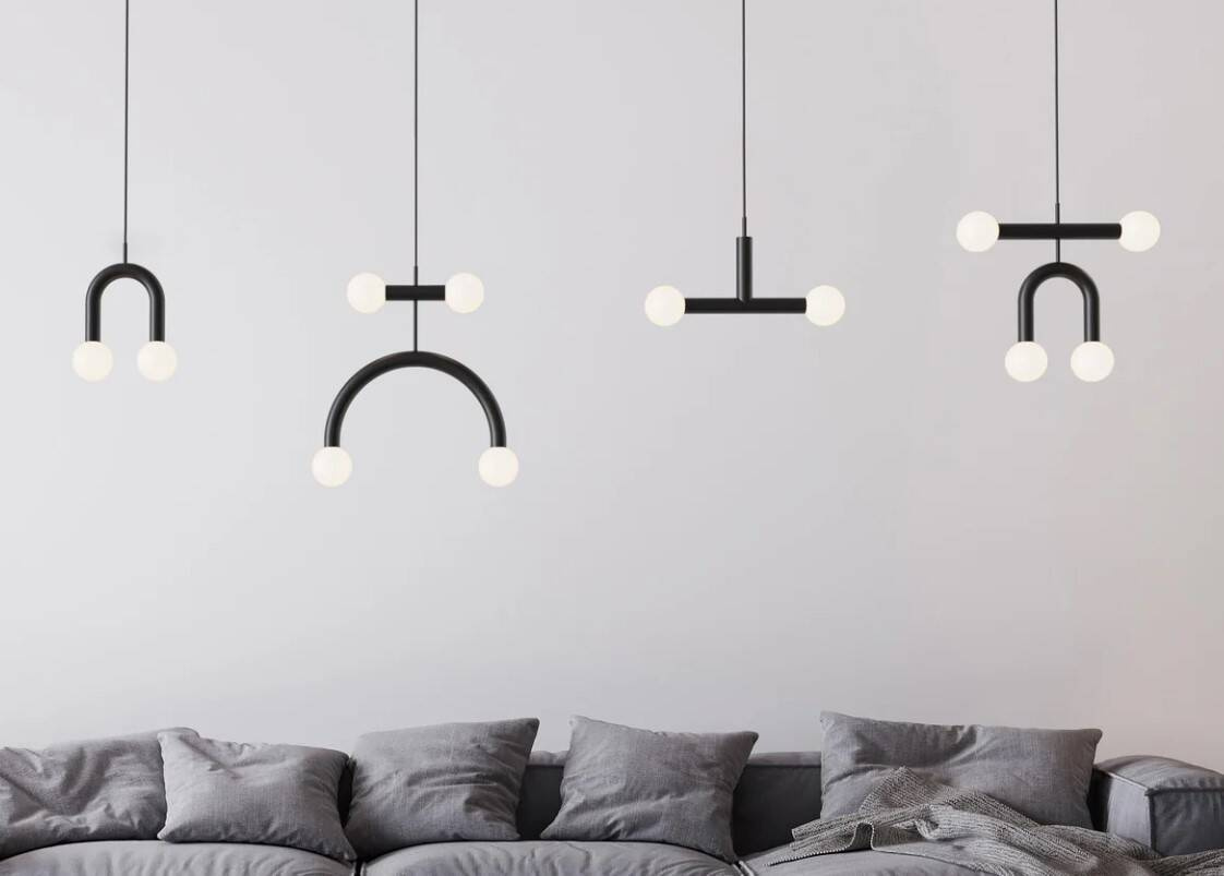 Robin :: Lampa wisząca Rigoberta Duo Super Curved czarna szer. 49,5 cm