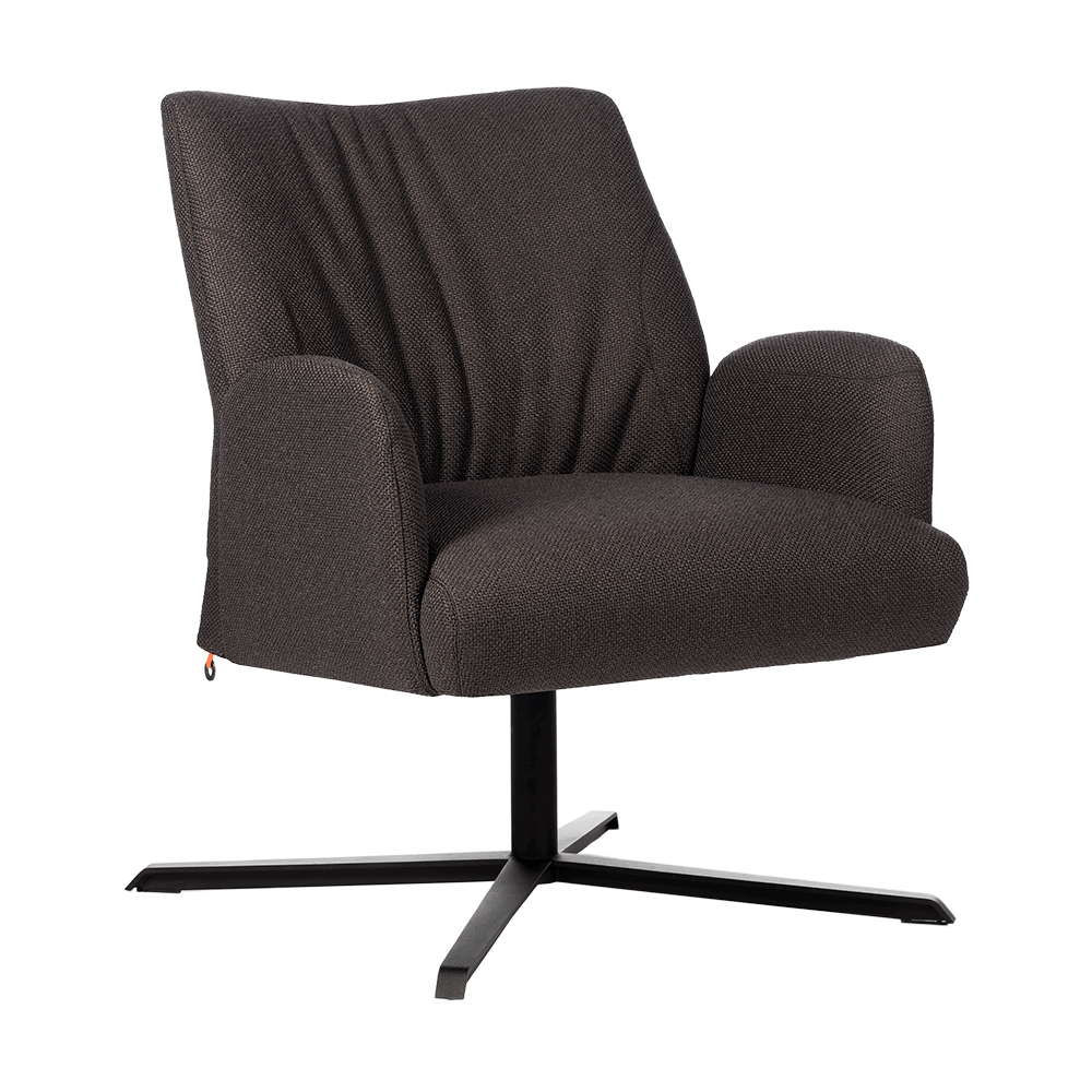 Mobitec :: Enora C06 dark gray swivel chair with armrests, width 69 cm, metal base
