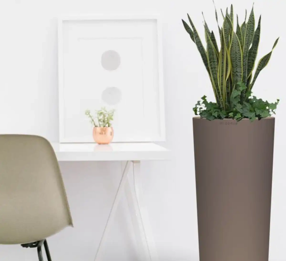 Micante :: Topf aus Plastik Bella beleuchtet Durchmesser 38 weiß