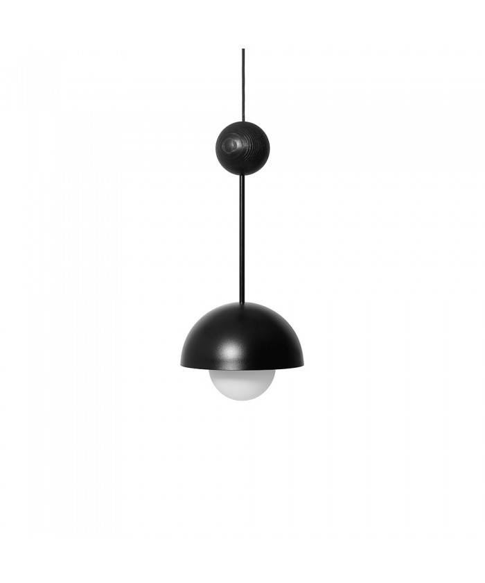 Ummo :: Kello A hanging lamp, black with a wooden ball, width 27 cm