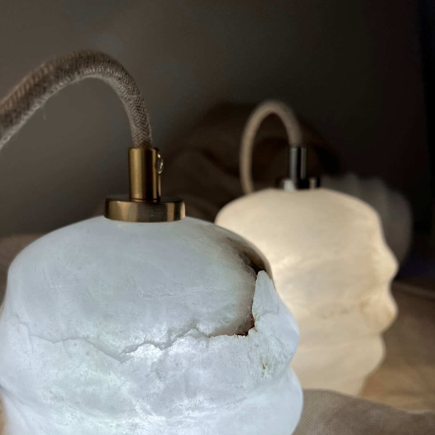 Embassy Interiors :: Kalliope Alabaster Brass Triadic Constellation Pendant Lamp/Chandelier