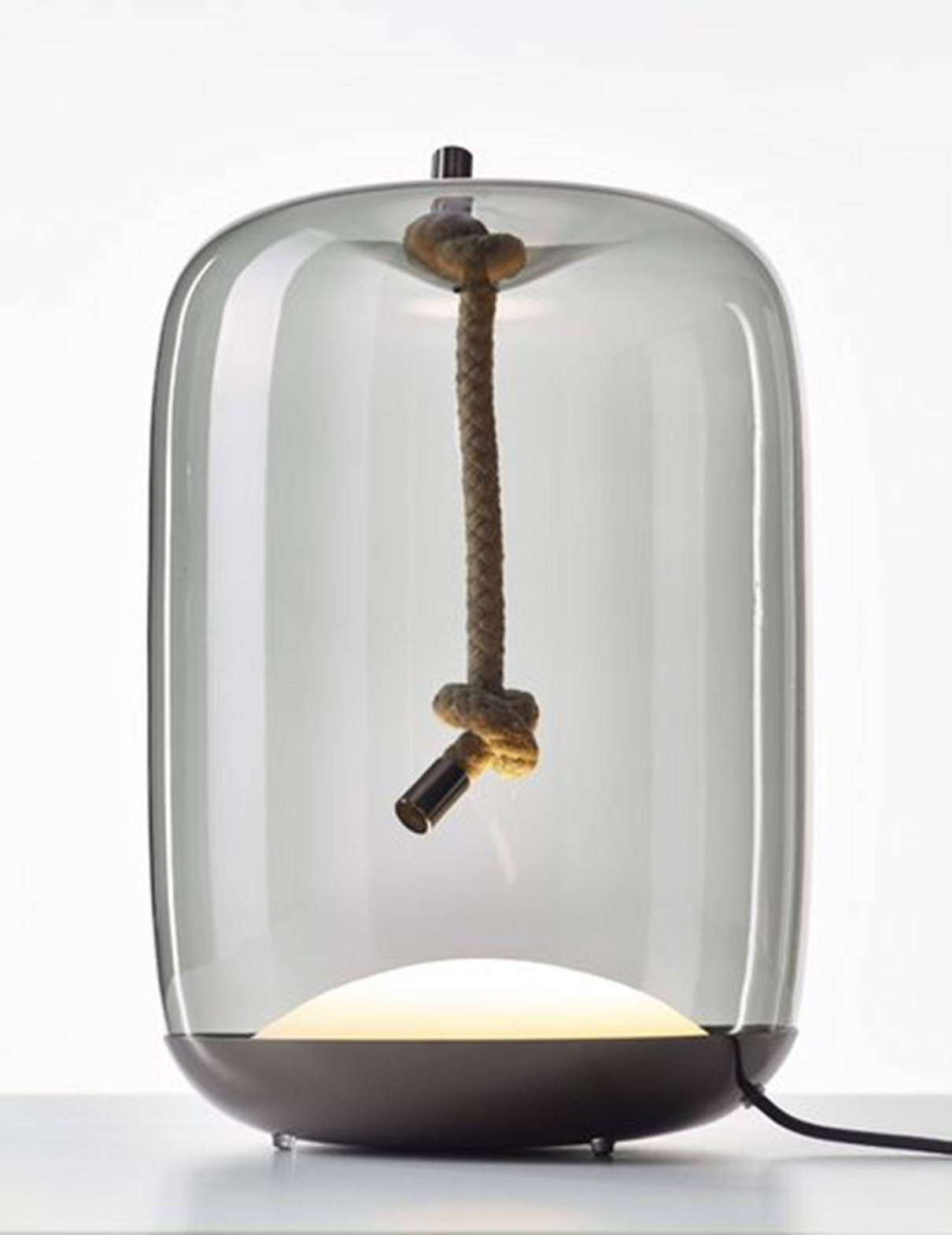 Brokis :: Tischlampe aus Glas Knot Cilindro Table Höhe 42 cm schwarz