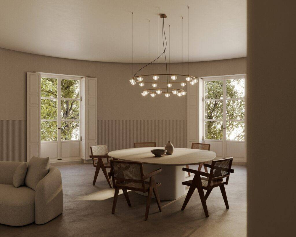 Aromas :: Hado 8 Pendant Lamp/Chandelier, Diameter 70 cm, Gold