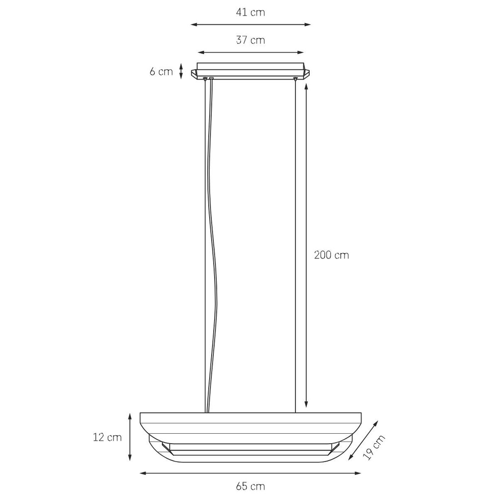 Kaspa :: Lampa wisząca liniowa Apolin szer. 65 cm kobaltowo-biała