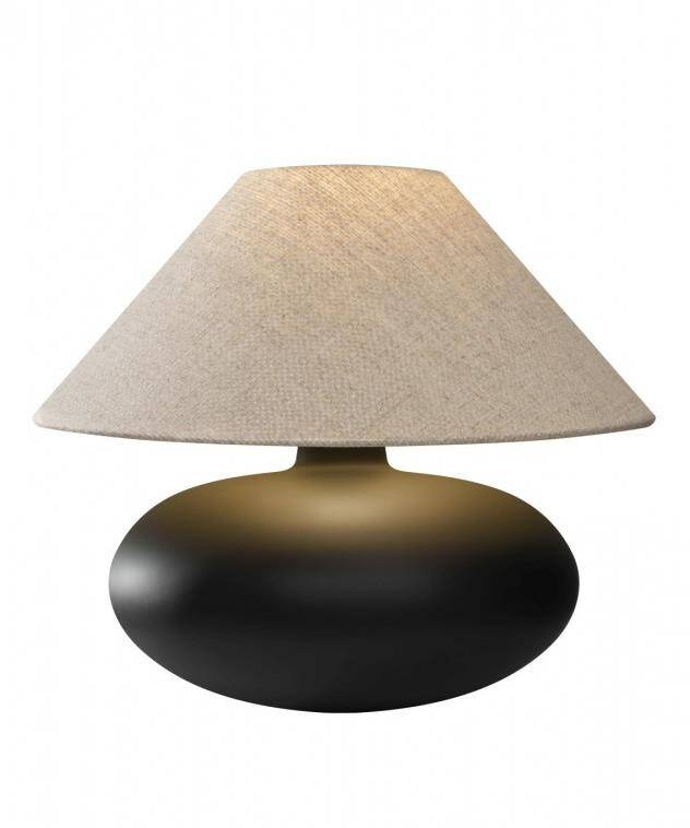 Kaspa :: Sawa Natur table lamp, graphite, thick weave shade, height 41 cm