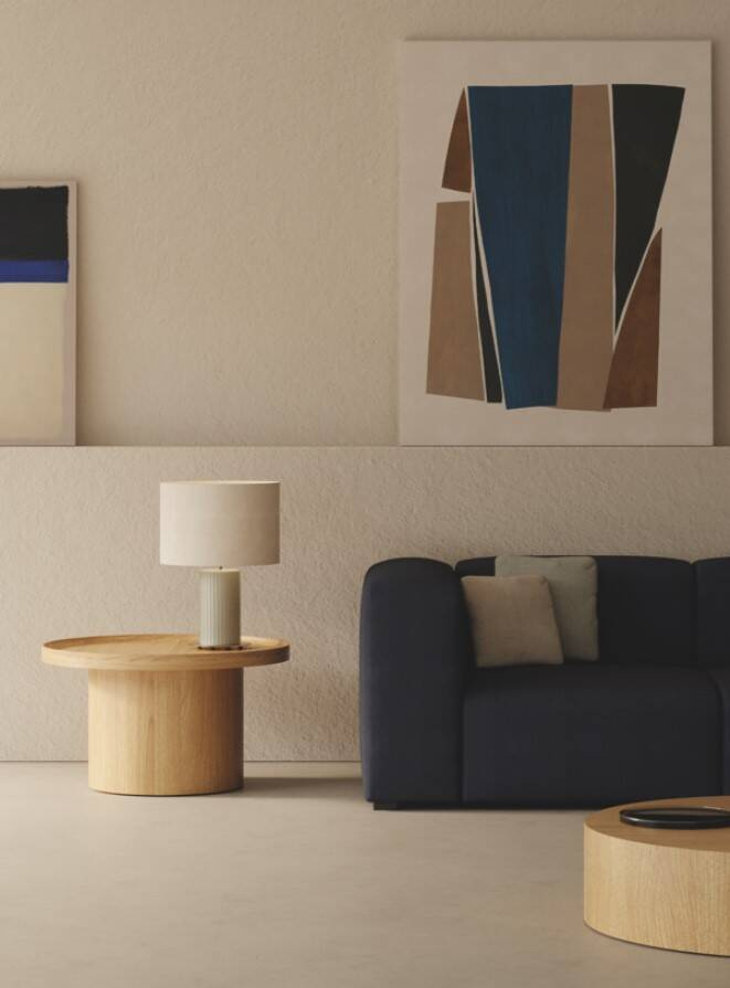 Aromas :: Table lamp Dab 44.6 cm beige with linen shade