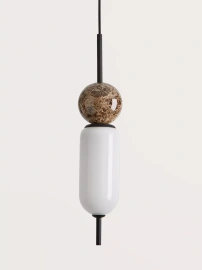 Aromas :: Lampa wisząca Anet czarny metal / brązowy marmur