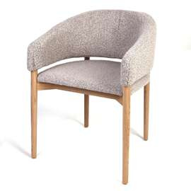 Claudie :: Monica upholstered chair with armrests, wooden legs, color to choose, width 59 cm