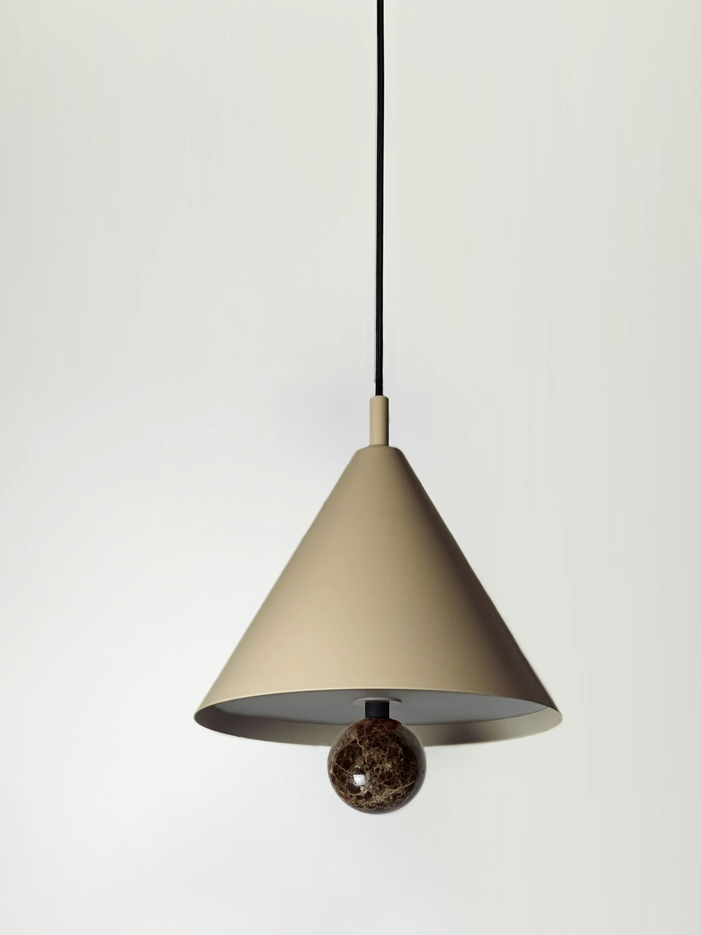 Aromas :: Lampa wisząca Marg śr. 30 cm jasnobrązowy klosz / brązowy marmur