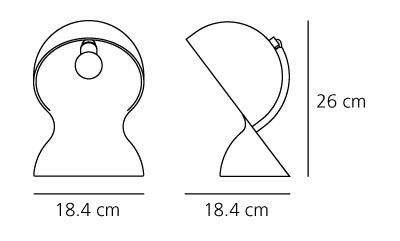Artemide :: Tischlampe aus Plastik Dalu Höhe 26 cm weiß