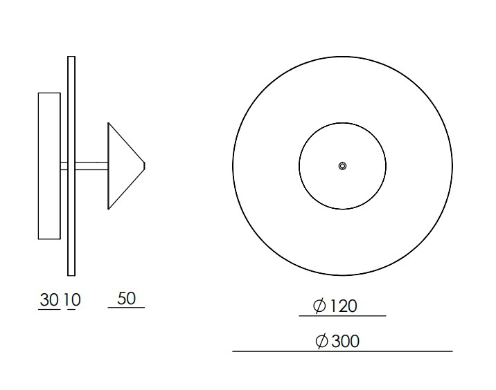 Aromas :: Anza Wandleuchte / Wandleuchte, Durchmesser 30 cm, Alabaster / brauner Marmor