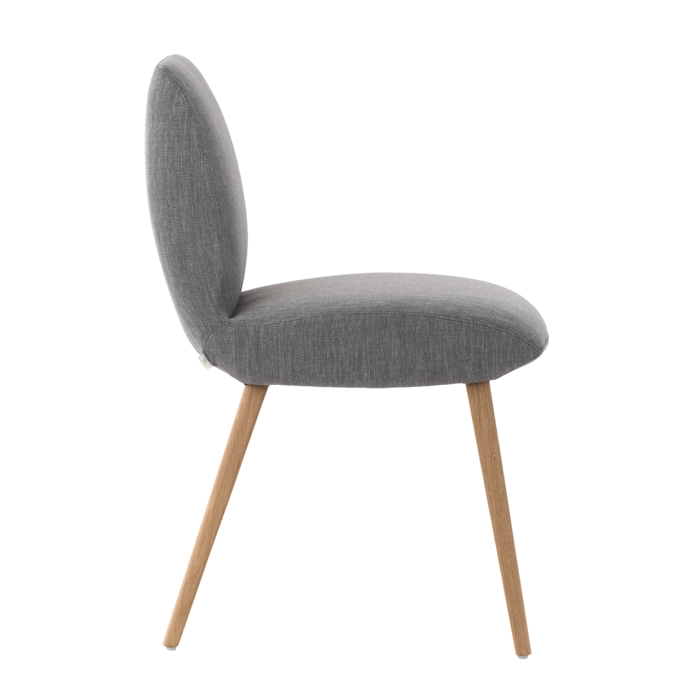 Mobitec :: Mood 100 upholstered chair, gray, width 45 cm, wooden legs
