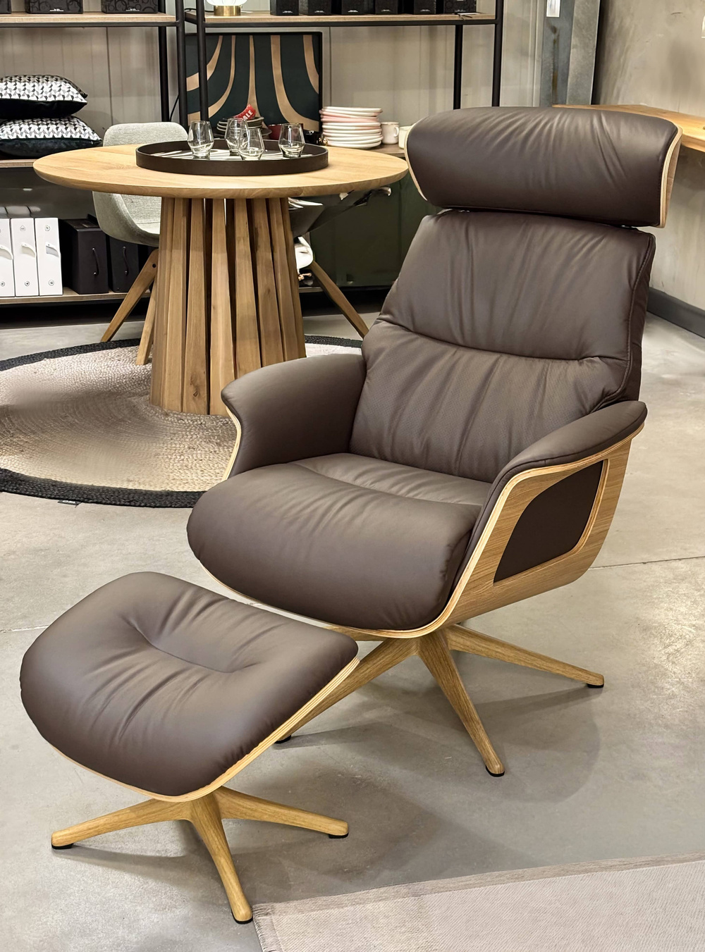 Flexlux :: Fotel tapicerowany Clement High Relax z podnóżkiem