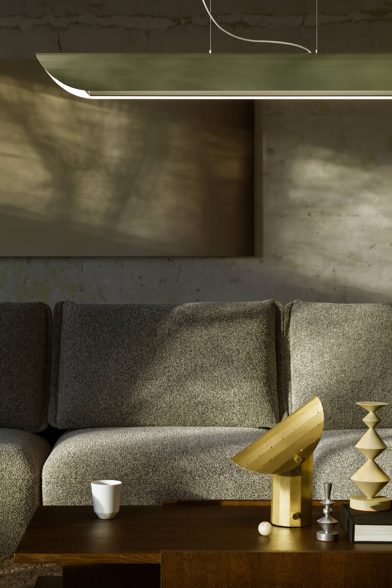 Kaspa :: Lampa wisząca liniowa Apolin szer. 120 cm szałwiowa